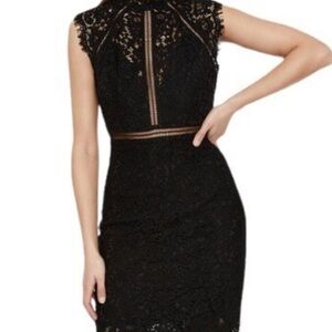 Bardot Black Lace Midi Dress